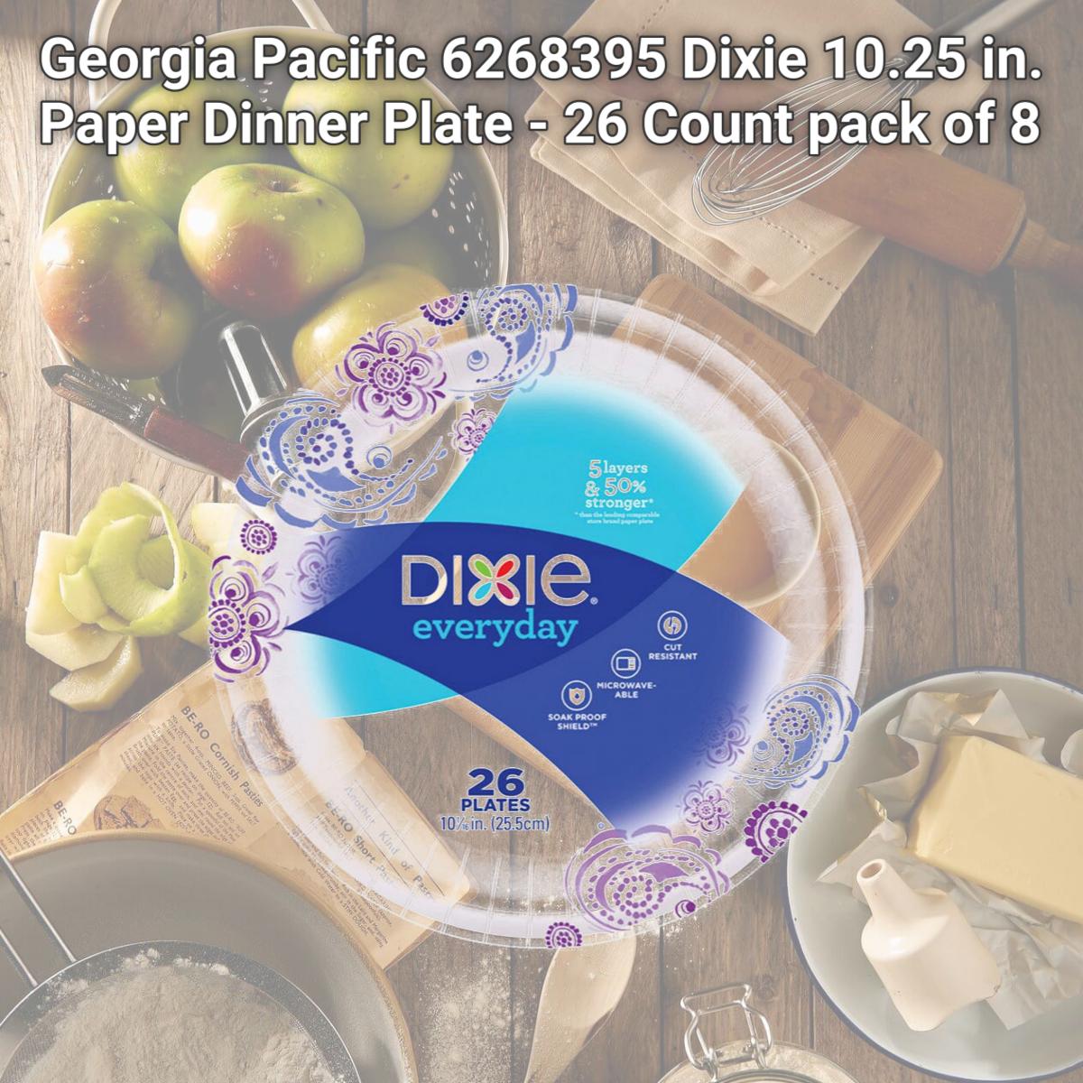 Picture of Georgia Pacific 6268395 Dixie 10.25 in. Paper Dinner Plate - 26 Count pack of 8
