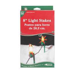 9894668 8 In. Christmas Light Stakes, Clear - Pack Of 25