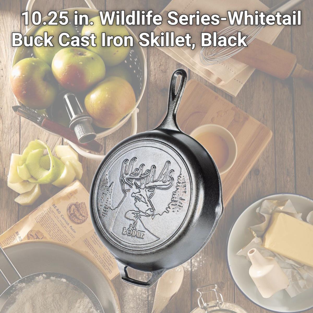 Picture of Lodge 6655724 10.25 in. Wildlife Series-Whitetail Buck Cast Iron Skillet, Black
