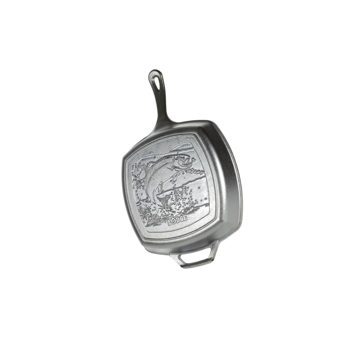 Picture of Lodge 6655096 10.5 in. Wildlife Series-Rainbow Trout Cast Iron Grill Pan, Black