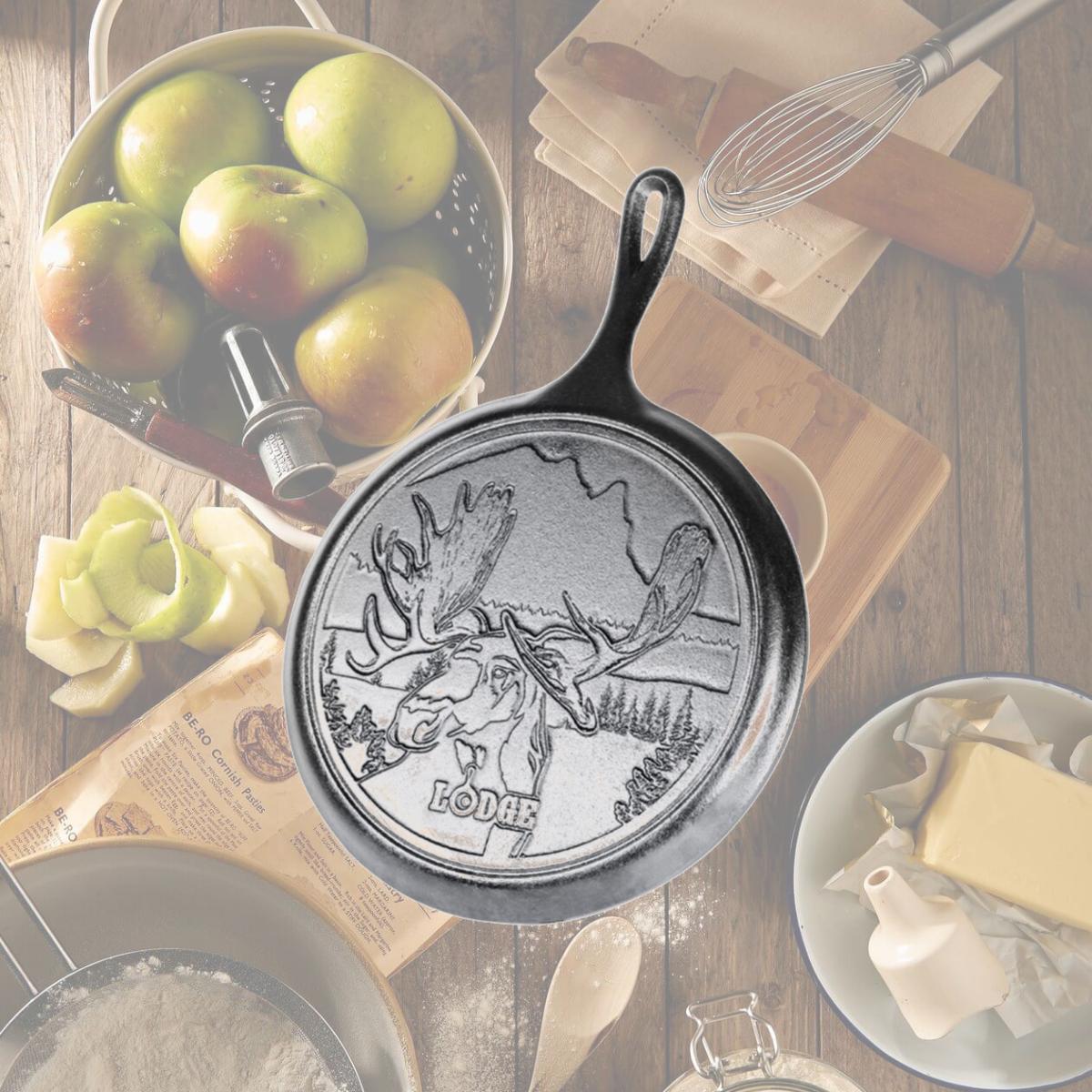 Picture of Lodge 6655534 10.5 in. Wildlife Series-Bull Moose Cast Iron Griddle, Black