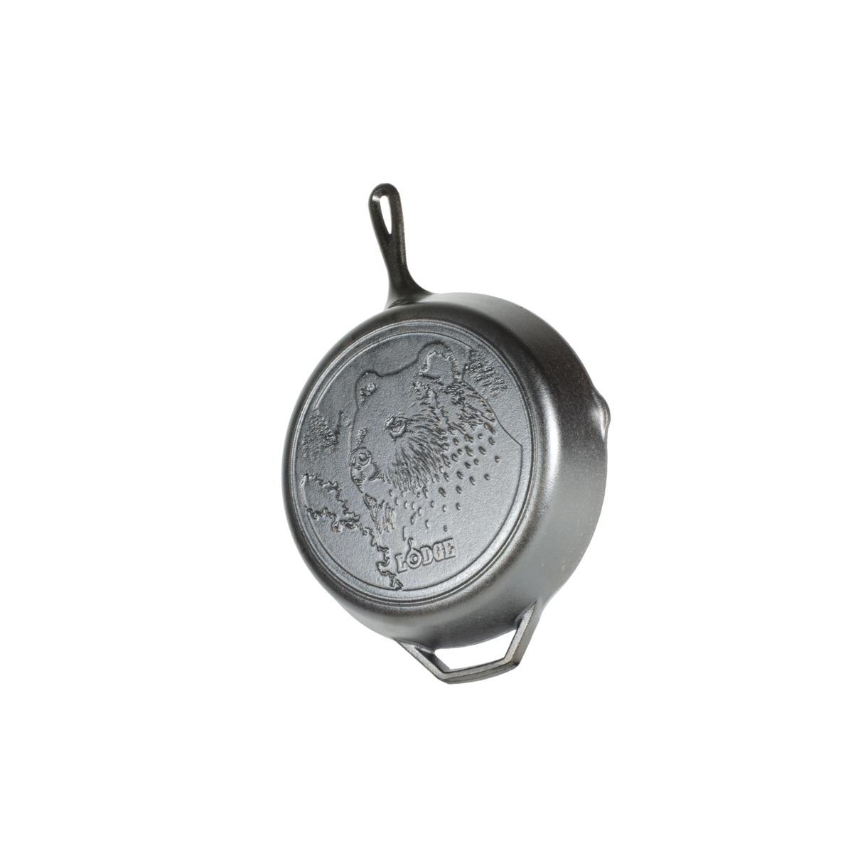 Picture of Lodge 6655294 12 in. Wildlife Series-Brown Bear Cast Iron Skillet, Black