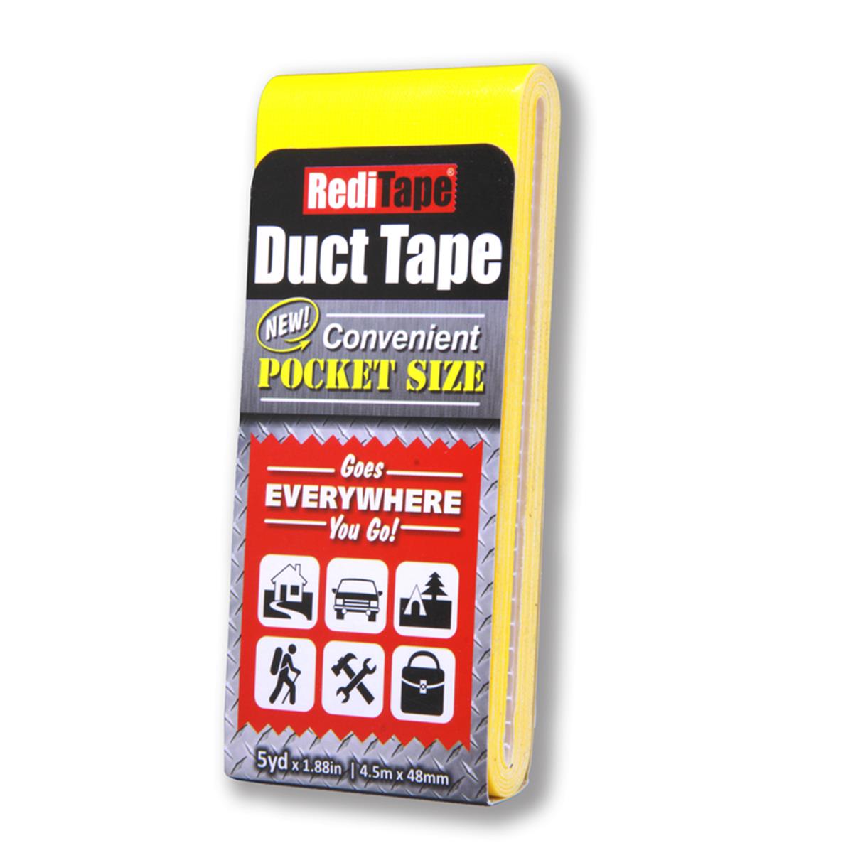 4791497 15 Ft. X 1.88 In. Yellow Solid Color Pocket Size Duct Tape - Pack Of 10
