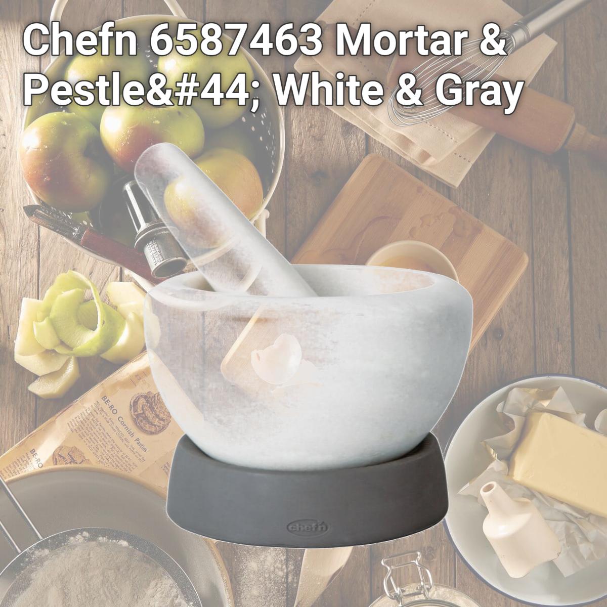Picture of Chefn 6587463 Mortar & Pestle, White & Gray