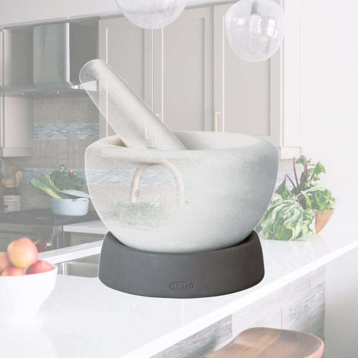 Picture of Chefn 6587463 Mortar & Pestle, White & Gray