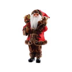 9367137 Polyester Santa Greeter With Bear, Red - Pack Of 2