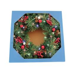 9434218 Green Christmas Wreath, Color Changing - 26 In. Dia.