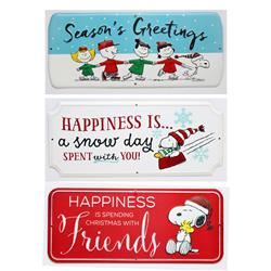 9460478 Seasons Greetings, Happiness Is Spending Time With Friends & Happiness S A Snow Day Spent With You, Christmas Sign Metal - 9 Per Pack