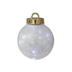 9736729 Led Glitter Plastic Ornament, White