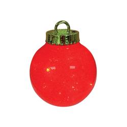 9736745 Led Glitter Plastic Ornament, Red