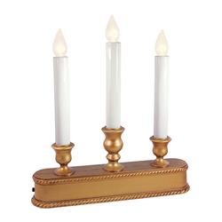 9737107 No Scent Brushed Gold Auto Sensor Candle, 10 In.