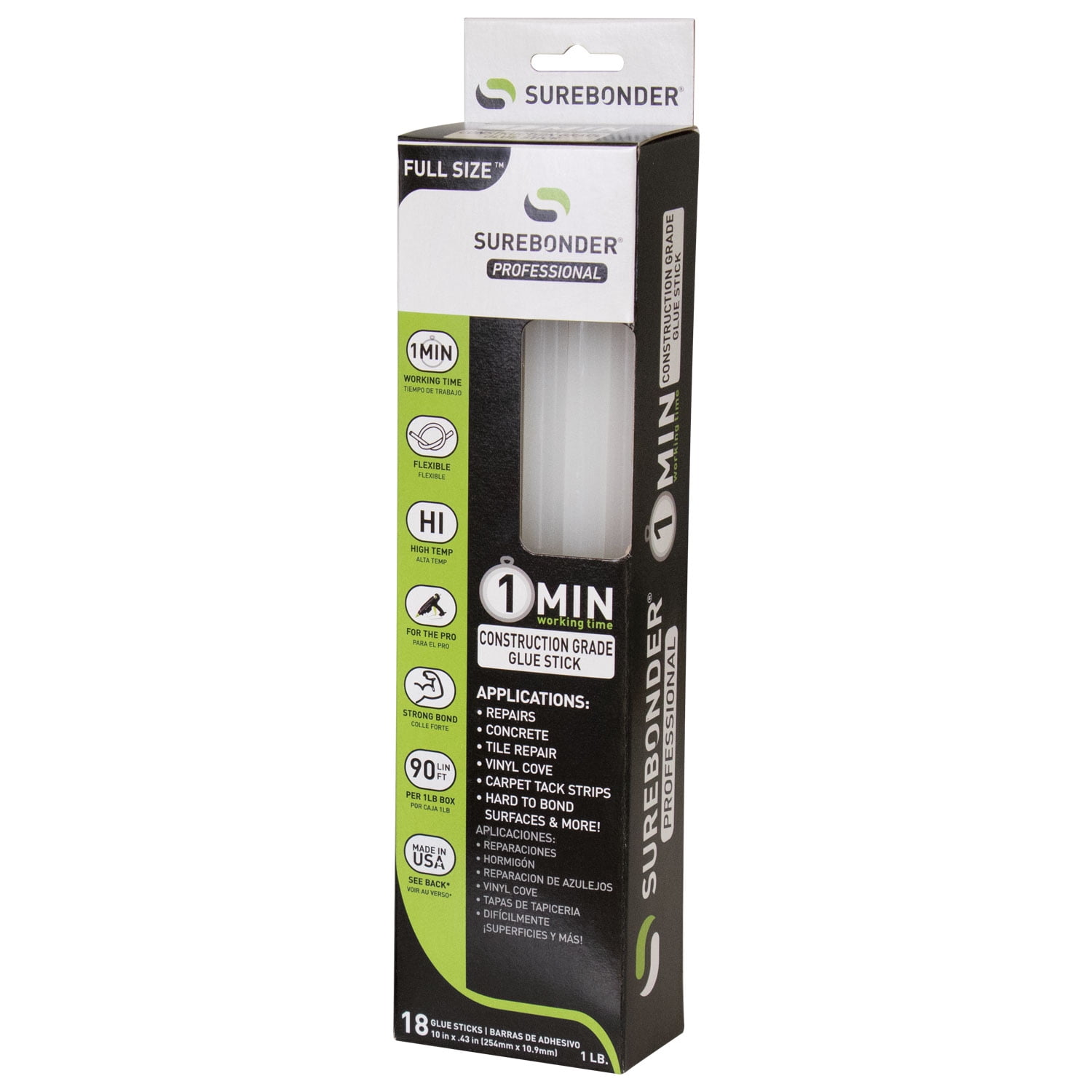 Construction Grade Glue Stick - Clear - Pack of 18