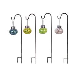Infinity 8889107 31.5 In. Modern Outdoor Solar Decor - Glass & Iron, Assorted Color - Pack Of 8