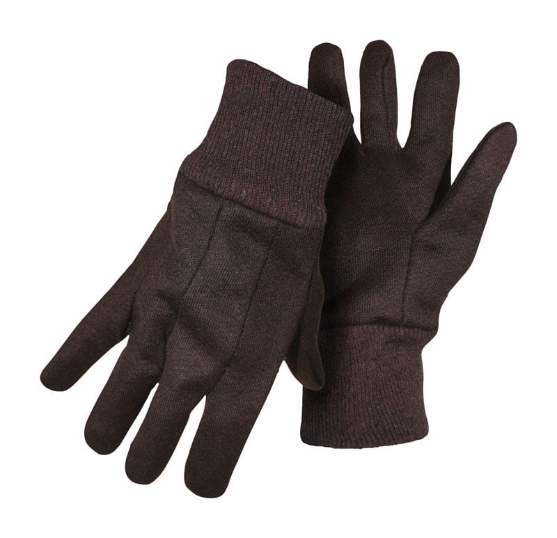 Boss Manufacturing 7798937 Mens Indoor & Outdoor Cotton Polyester Jersey Brown Work Glove, Small - Pack Of 12