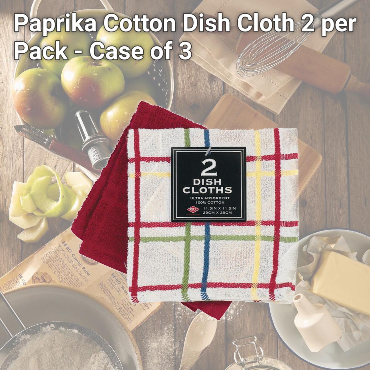 Picture of Ritz 6667869 Paprika Cotton Dish Cloth, 2 per Pack - Case of 3