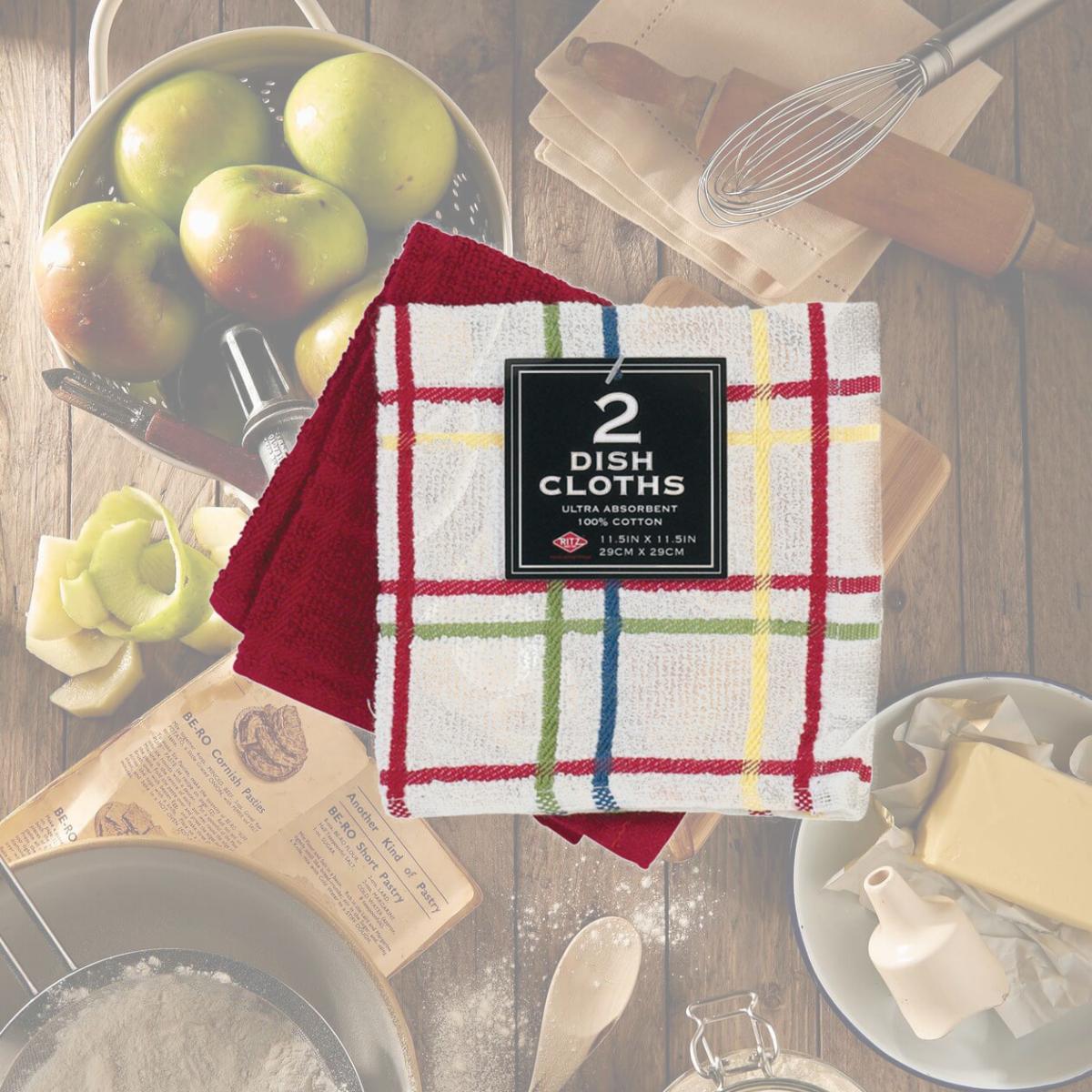 Picture of Ritz 6667869 Paprika Cotton Dish Cloth, 2 per Pack - Case of 3