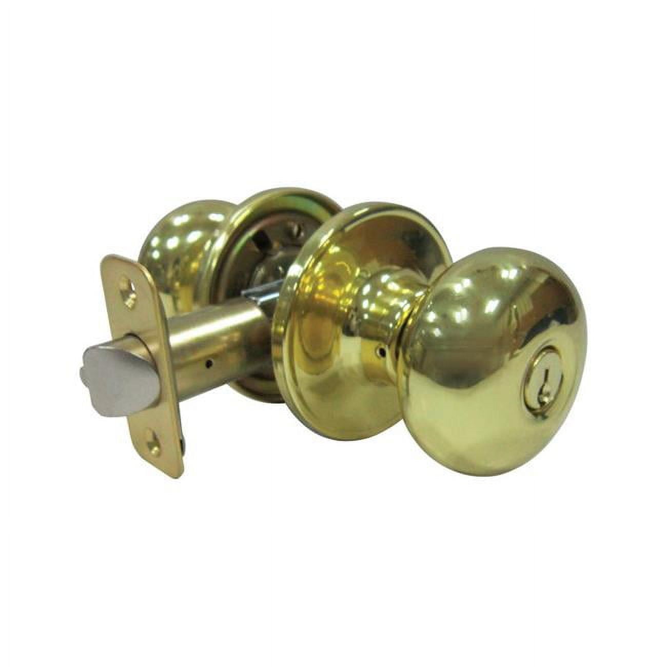 5002043 Mushroom Entry Knobs Polished Brass Metal With 3 Grade Right Hande