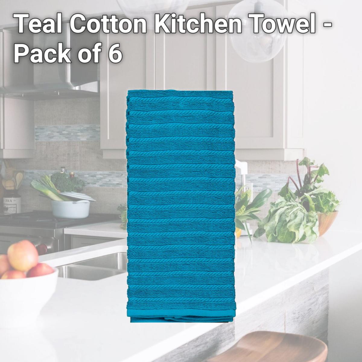 Picture of Kay Dee 6661755 Teal Cotton Kitchen Towel - Pack of 6