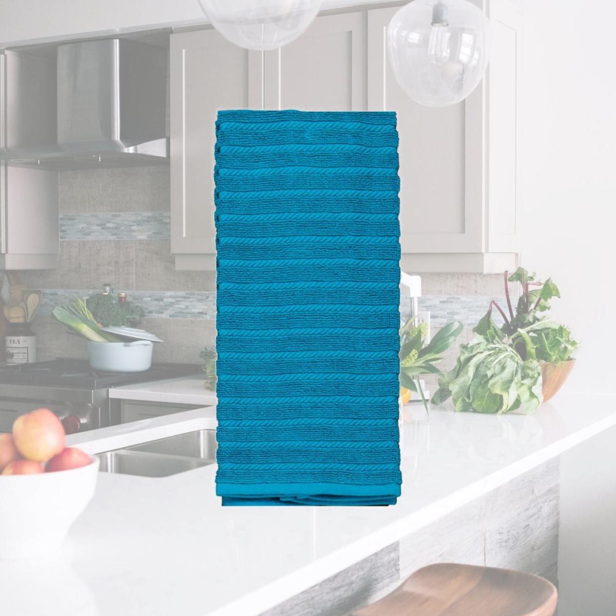 Picture of Kay Dee 6661755 Teal Cotton Kitchen Towel - Pack of 6