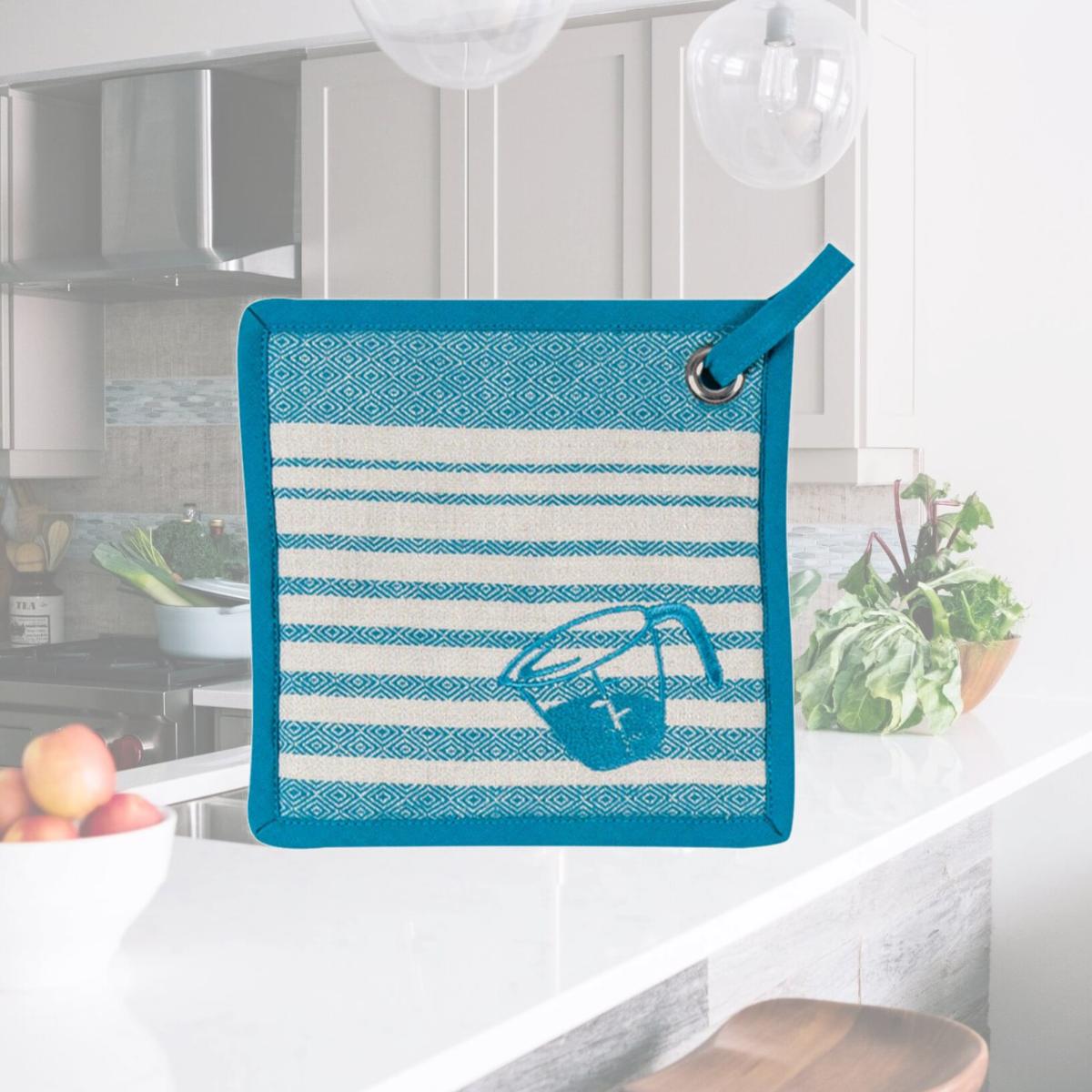 Picture of Kay Dee 6661854 Teal Cotton Pot Holder - Pack of 6