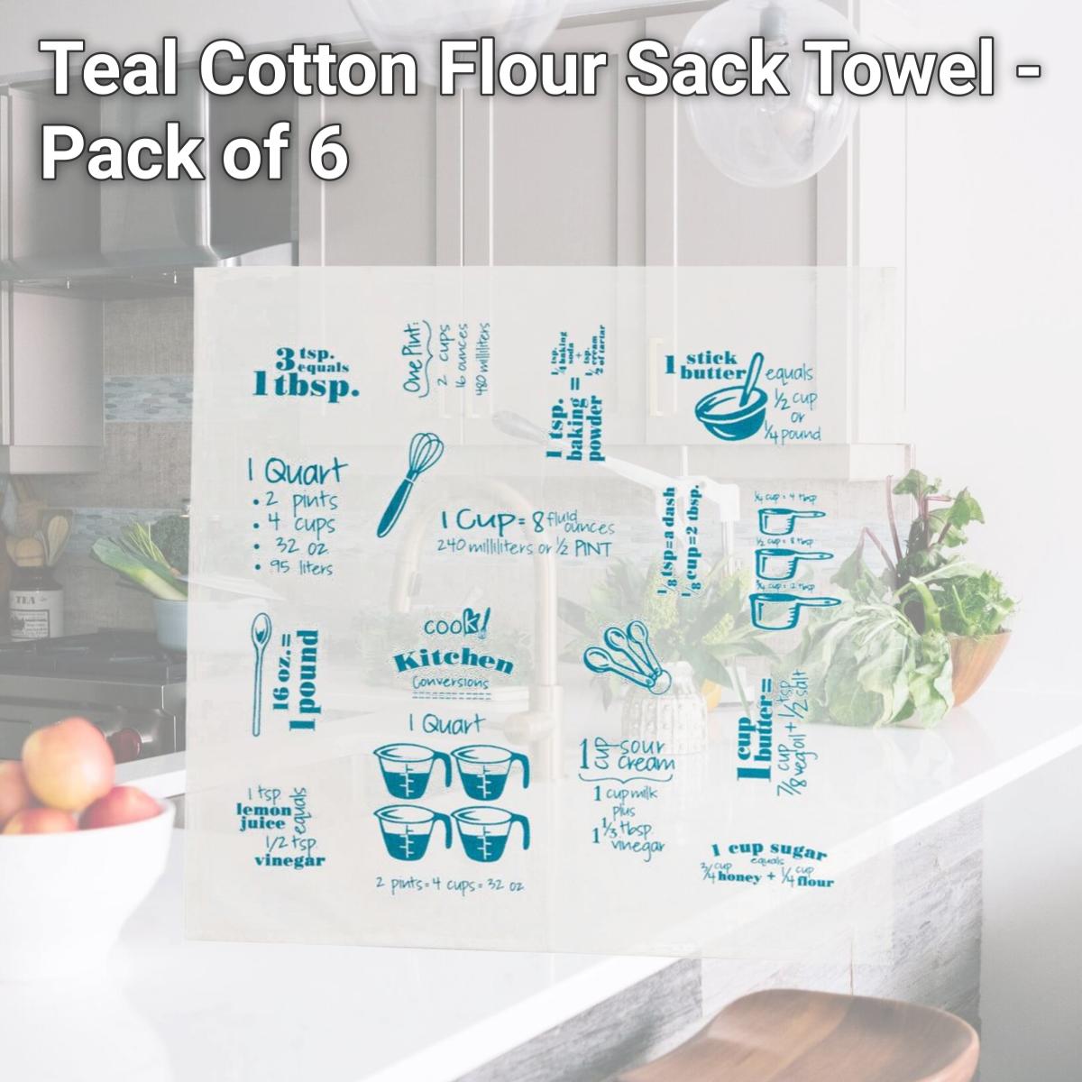 Picture of Kay Dee 6661987 Teal Cotton Flour Sack Towel - Pack of 6