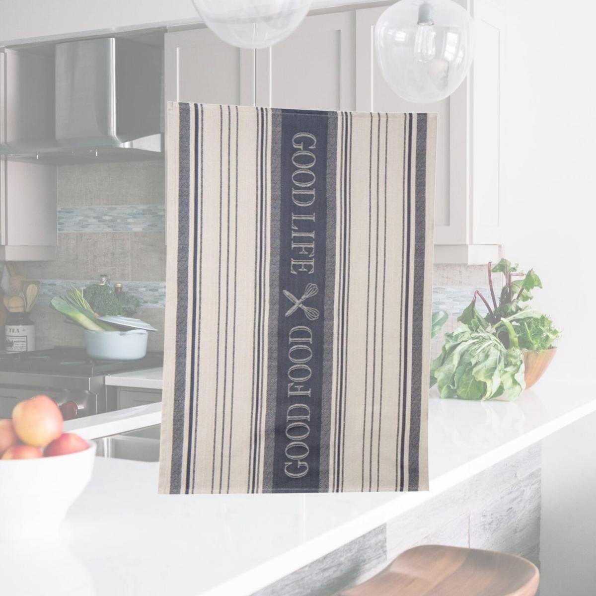 Picture of Kay Dee 6662043 18 x 28 in. Graphite Cotton Tea Towel - Pack of 6