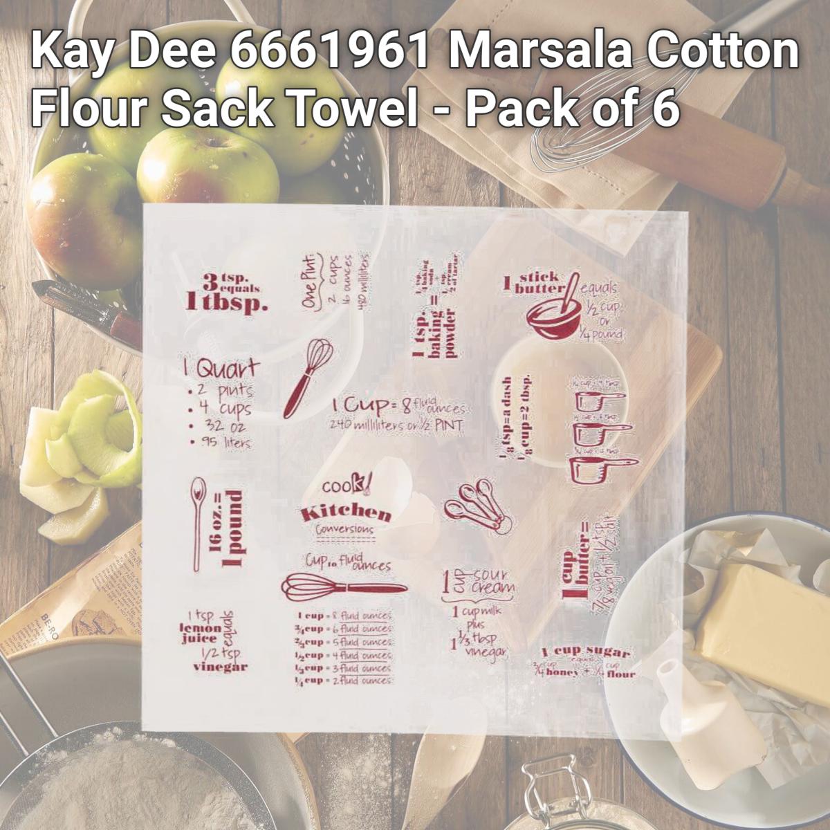 Picture of Kay Dee 6661961 Marsala Cotton Flour Sack Towel - Pack of 6