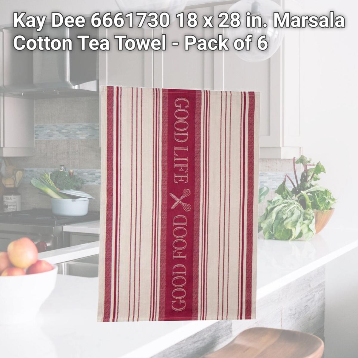 Picture of Kay Dee 6661730 18 x 28 in. Marsala Cotton Tea Towel - Pack of 6