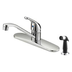 4825709 One Handle Chrome Kitchen Faucet With Side Sprayer Included