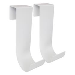 5738117 10 In. Powder Coated White Aluminum Long Fence Mount Hook, 25 Lbs - Pack Of 2