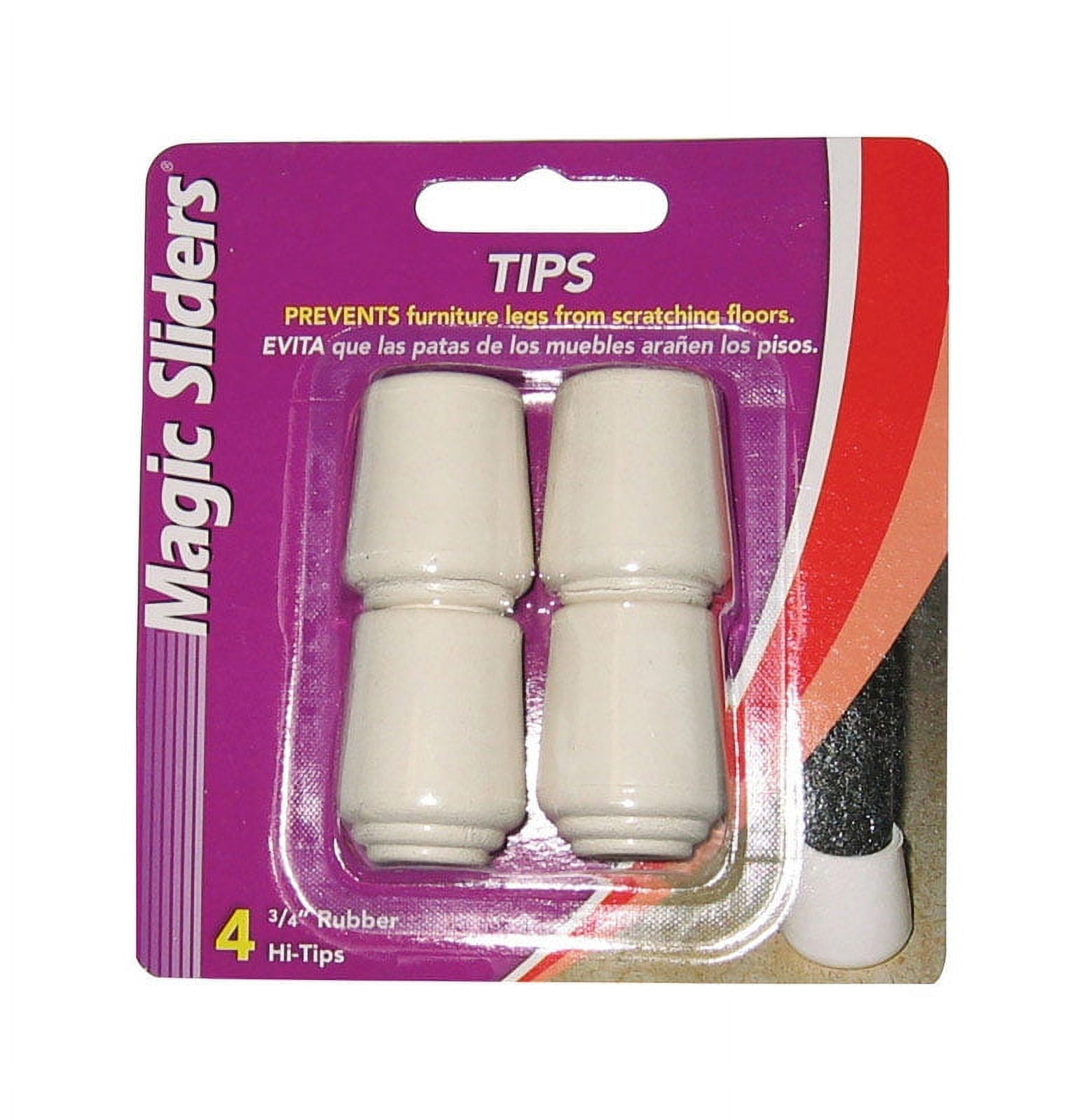 5954458 Rubber Round Leg Tip, White - 0.75 In. - Pack Of 4