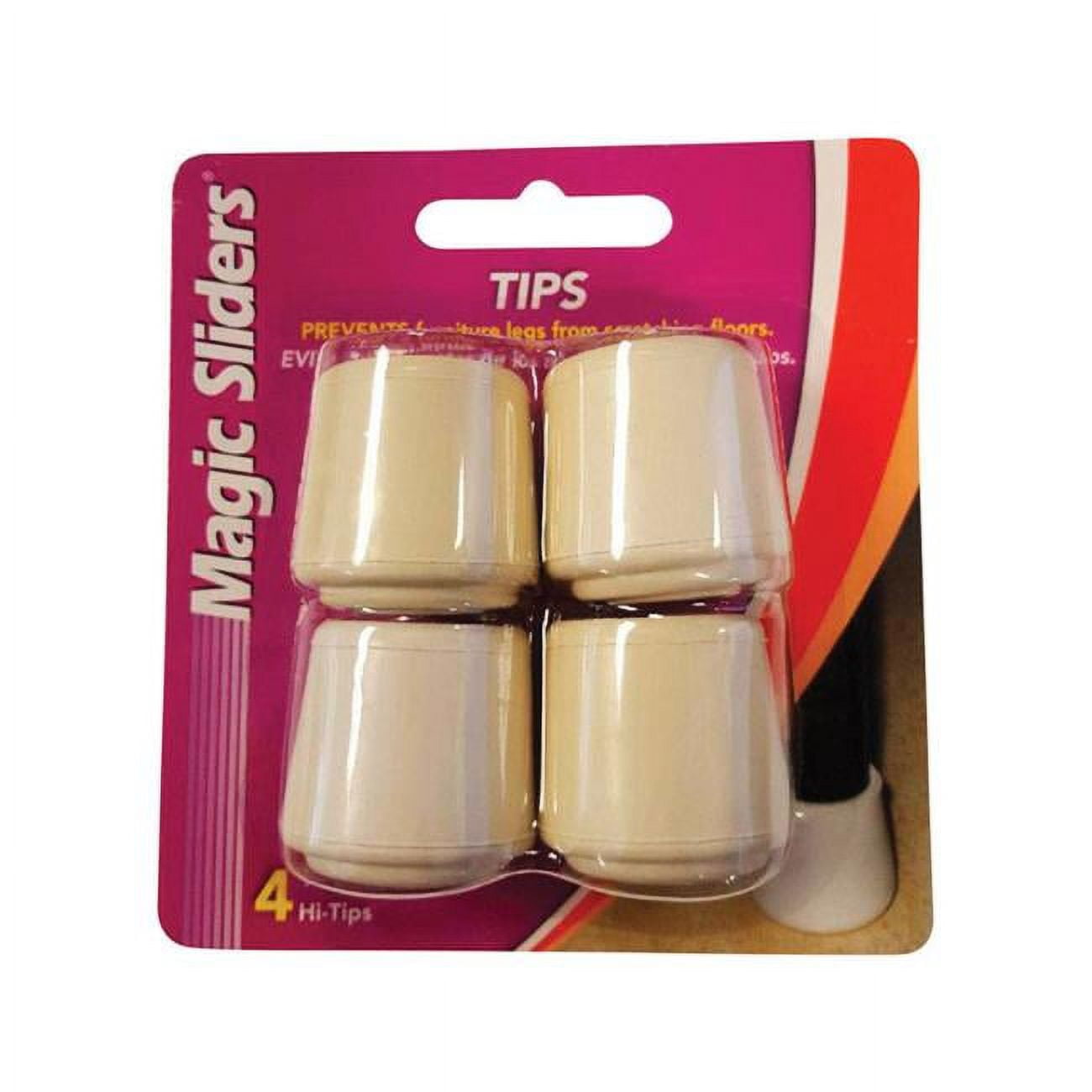 5955091 Rubber Round Leg Tip, White - 1.13 In. - Pack Of 4