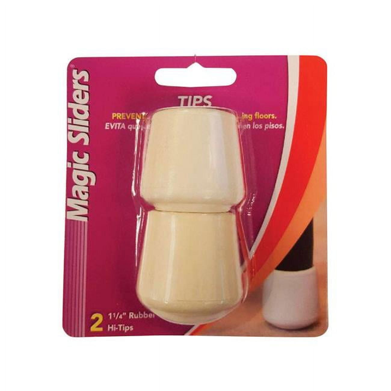 5953856 Rubber Round Leg Tip, White - 1.25 In. - Pack Of 2