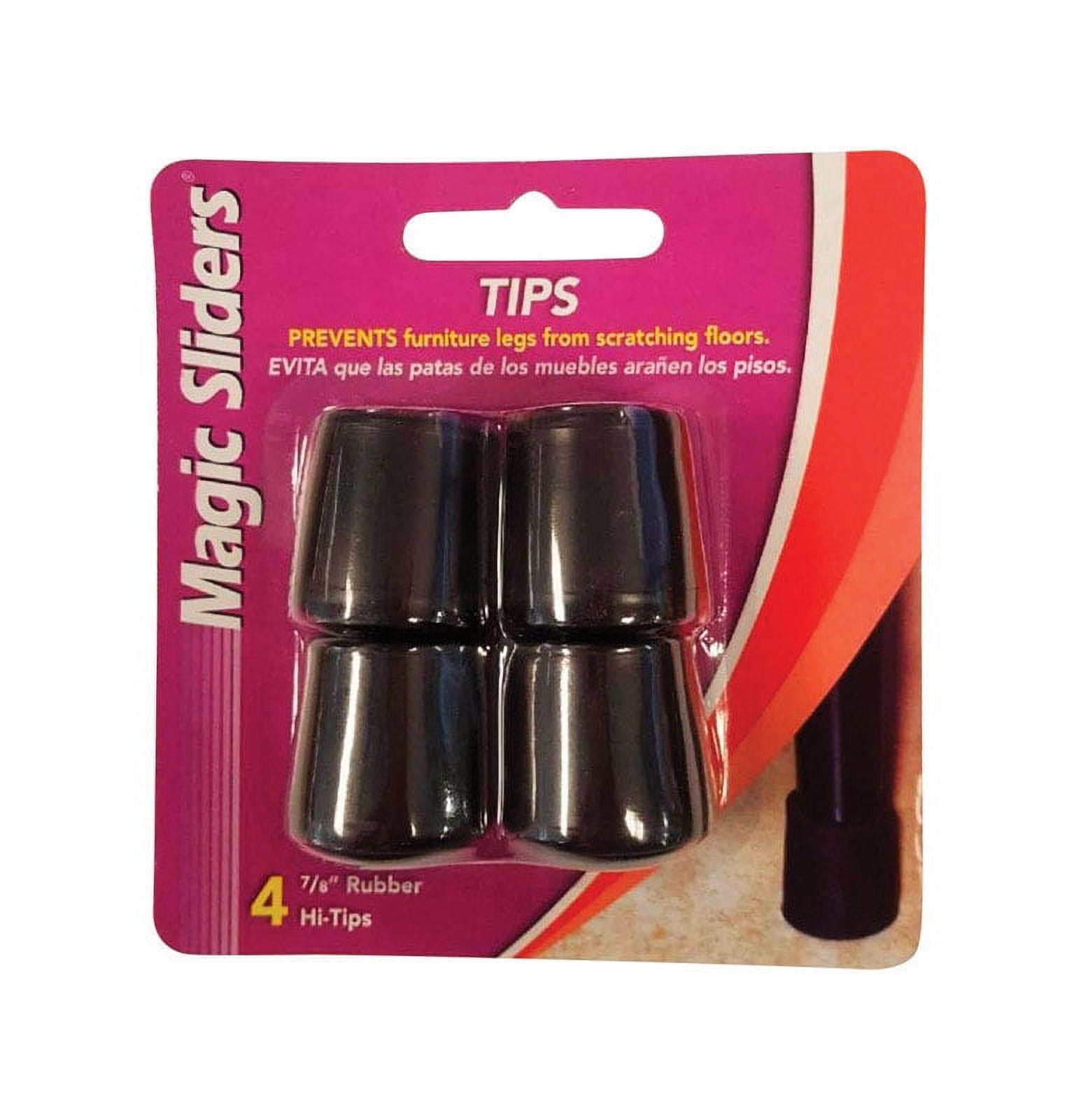 5954938 Rubber Round Leg Tip, Black - 0.88 In. - Pack Of 4