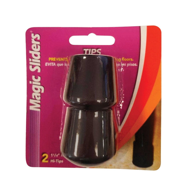 5954185 Rubber Round Leg Tip, Black - 1.25 In. - Pack Of 2