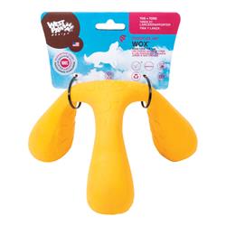 West Paw 8000427 Zogoflex Air Yellow Wox Tri-handle Synthetic Rubber Dog Tug Toy, Small