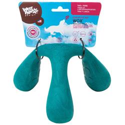 West Paw 8000434 Zogoflex Air Blue Wox Tri-handle Synthetic Rubber Dog Tug Toy, Large