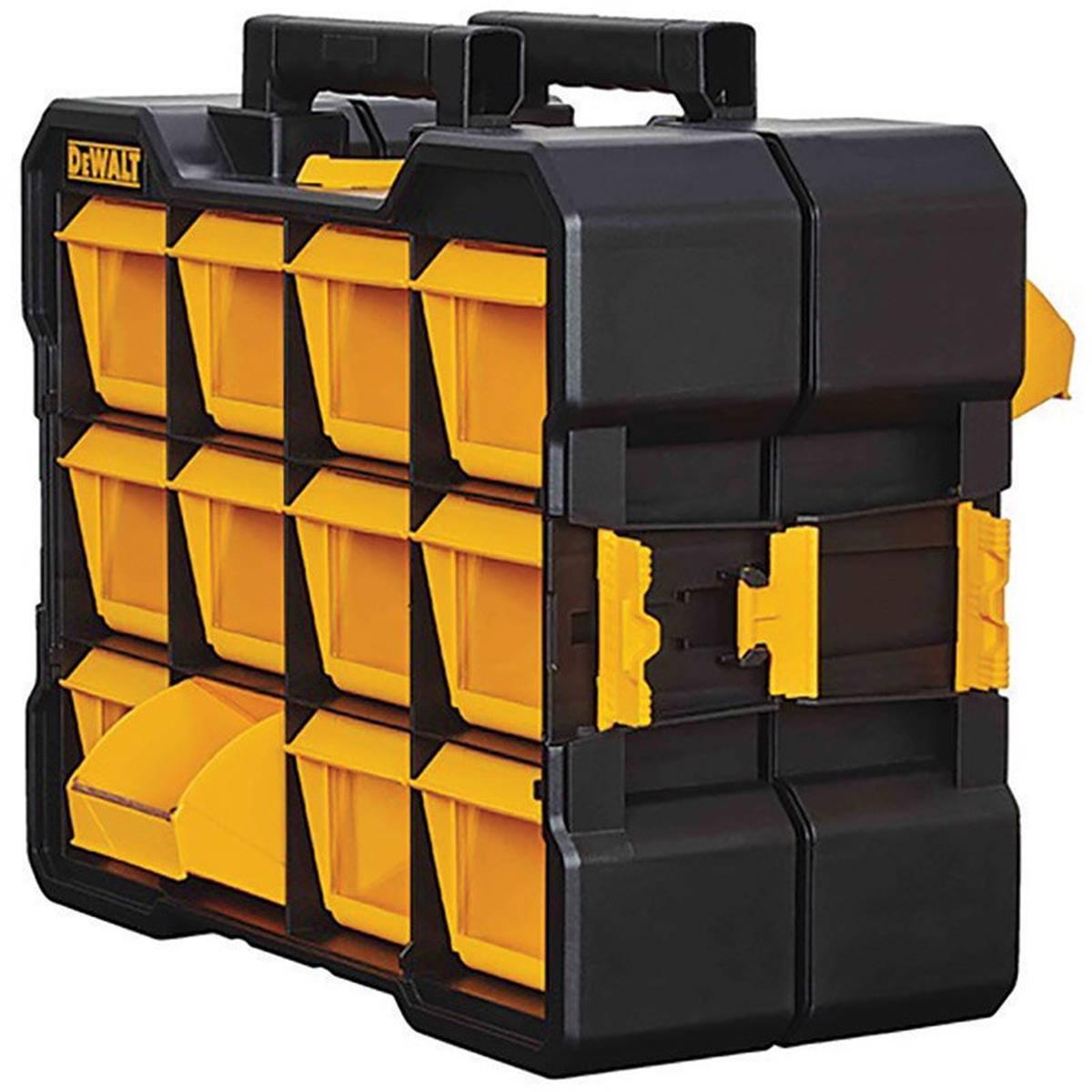 2829539 17.2 X 4.2 X 13.5 In. H Flip Bin Storage Organizer With 12 Compartments, Plastic - Yellow