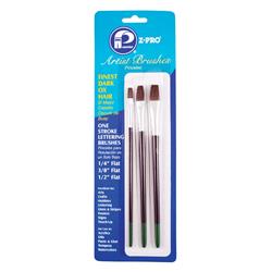 1803220 Z-pro 1, 2, 3 In. Flat Ox Hair Artist Paint Brush Set - Pack Of 3