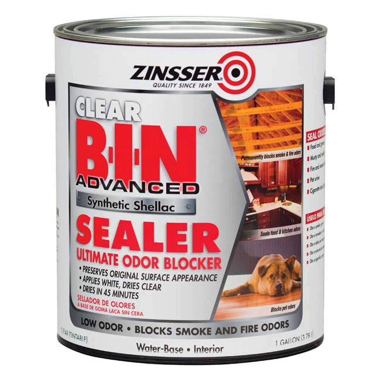 1831593 B-i-n Advanced Clear Odor Blocking Sealer For All Surfaces, 1 Gal - Case Of 2