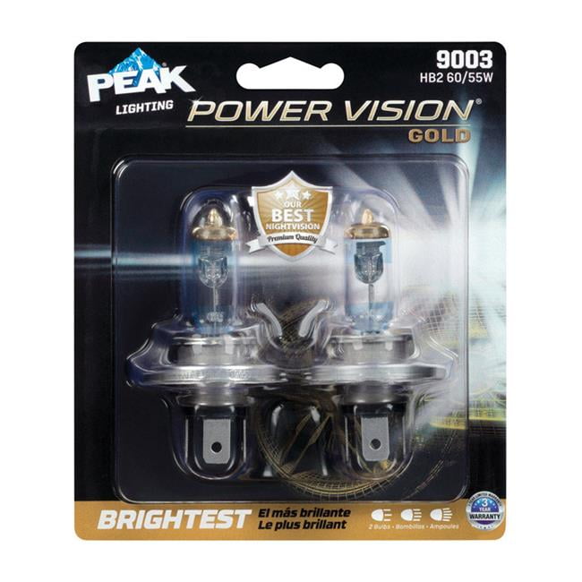 8020179 Power Vision Gold 12.8 V Halogen T5 Automotive Bulb - 9003 Hb2 60 & 55w - Pack Of 2