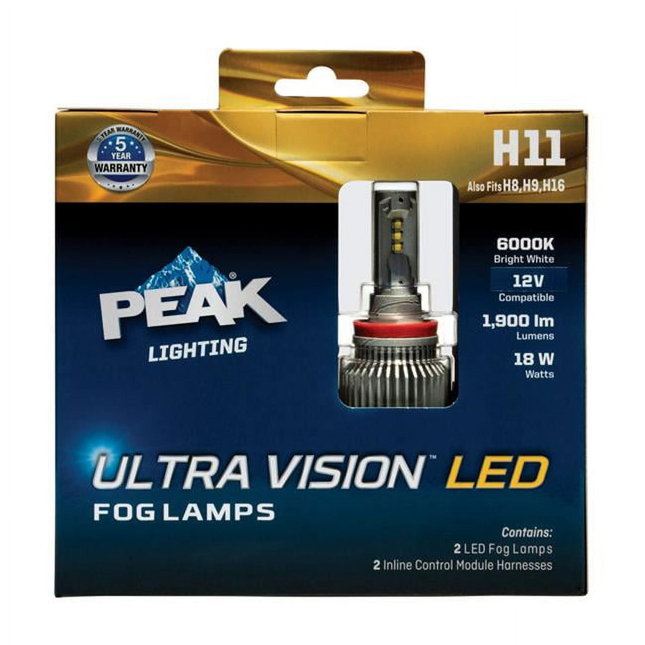 8020182 Ultra Vision 12 V Led Automotive Bulb - H11 - Pack Of 2