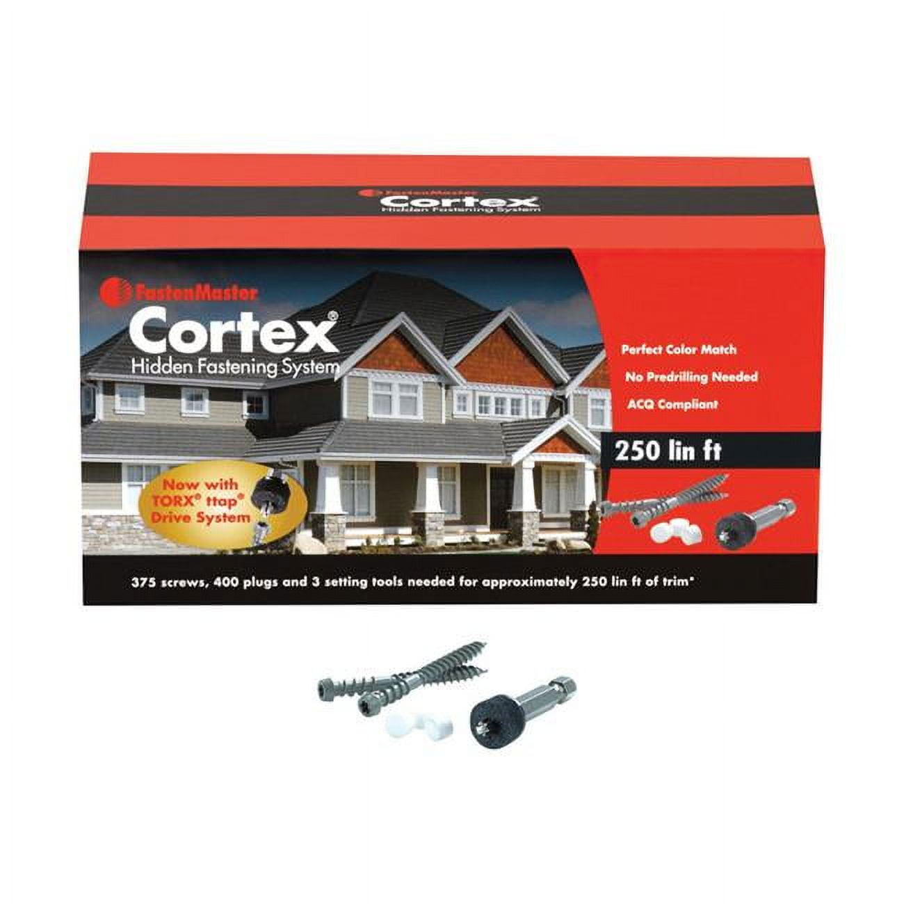 5955653 Cortex No.20 X 2 In. Torx Ttap Star Head Smooth Carbon Steel Trim Screws & Plugs Kit - 75 Per Box