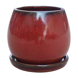 7795073 6 In. Dia. Red Ceramic Planter - Case Of 4