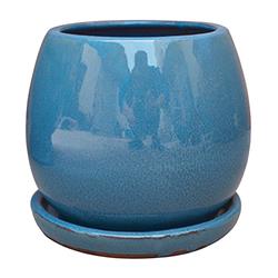 7795057 6 In. Dia. Blue Ceramic Planter - Case Of 4