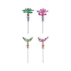 8887283 Plastic Assorted 14 In. Jeweled Plant Pick Outdoor Garden Stake - Case Of 18