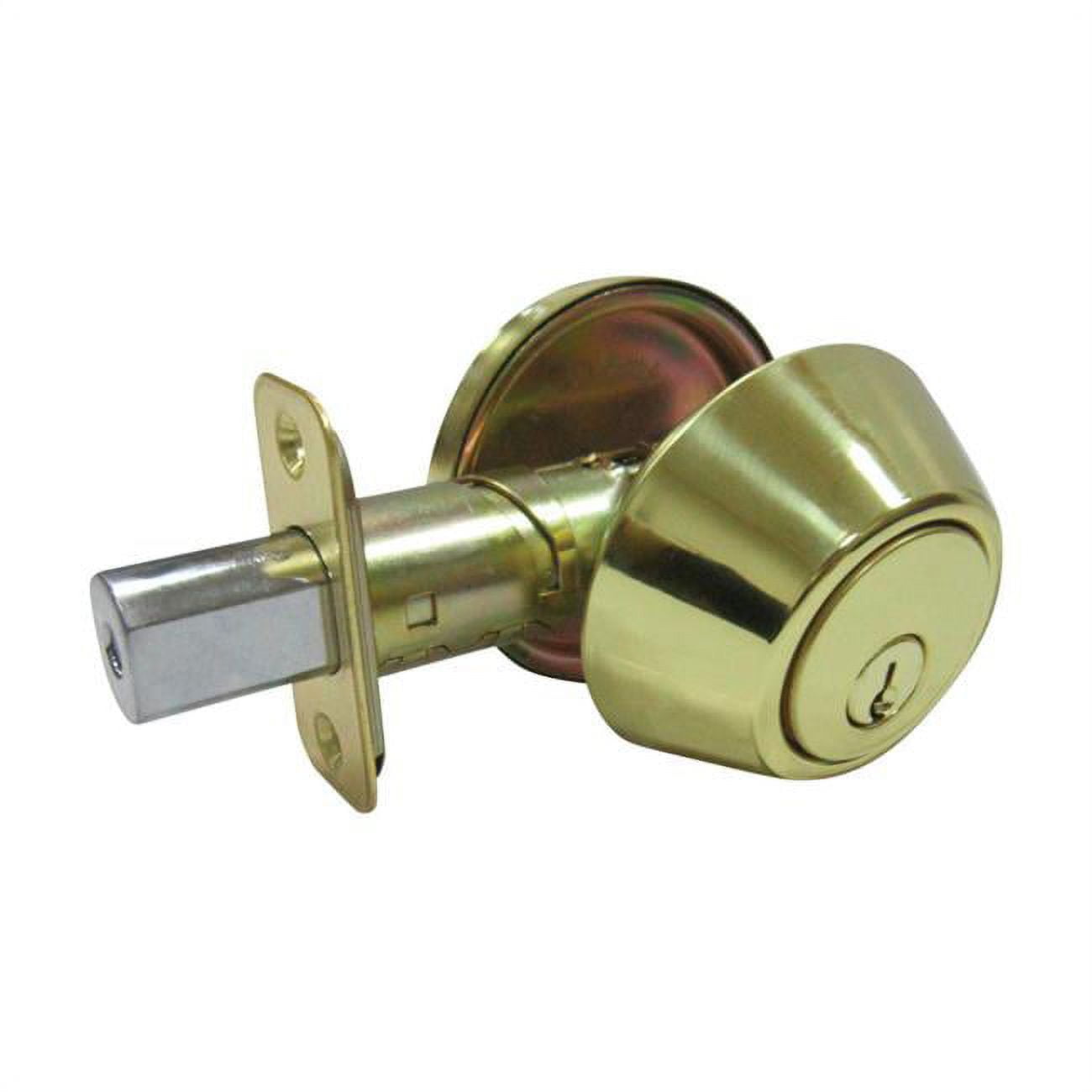 5002072 Polished Brass Metal Single Cylinder Deadbolt - Ansi Grade 3, 1.75 In.