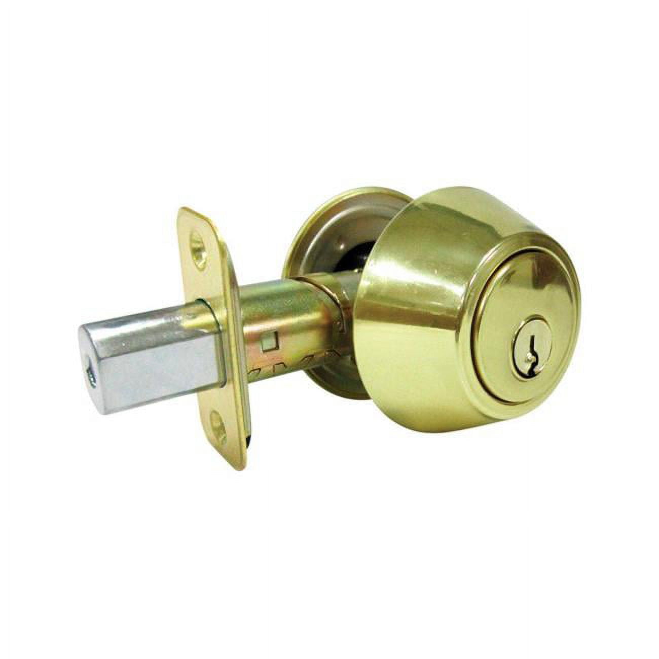 5002073 Polished Brass Metal Double Cylinder Lock - Ansi Grade 3, 1.75 In.