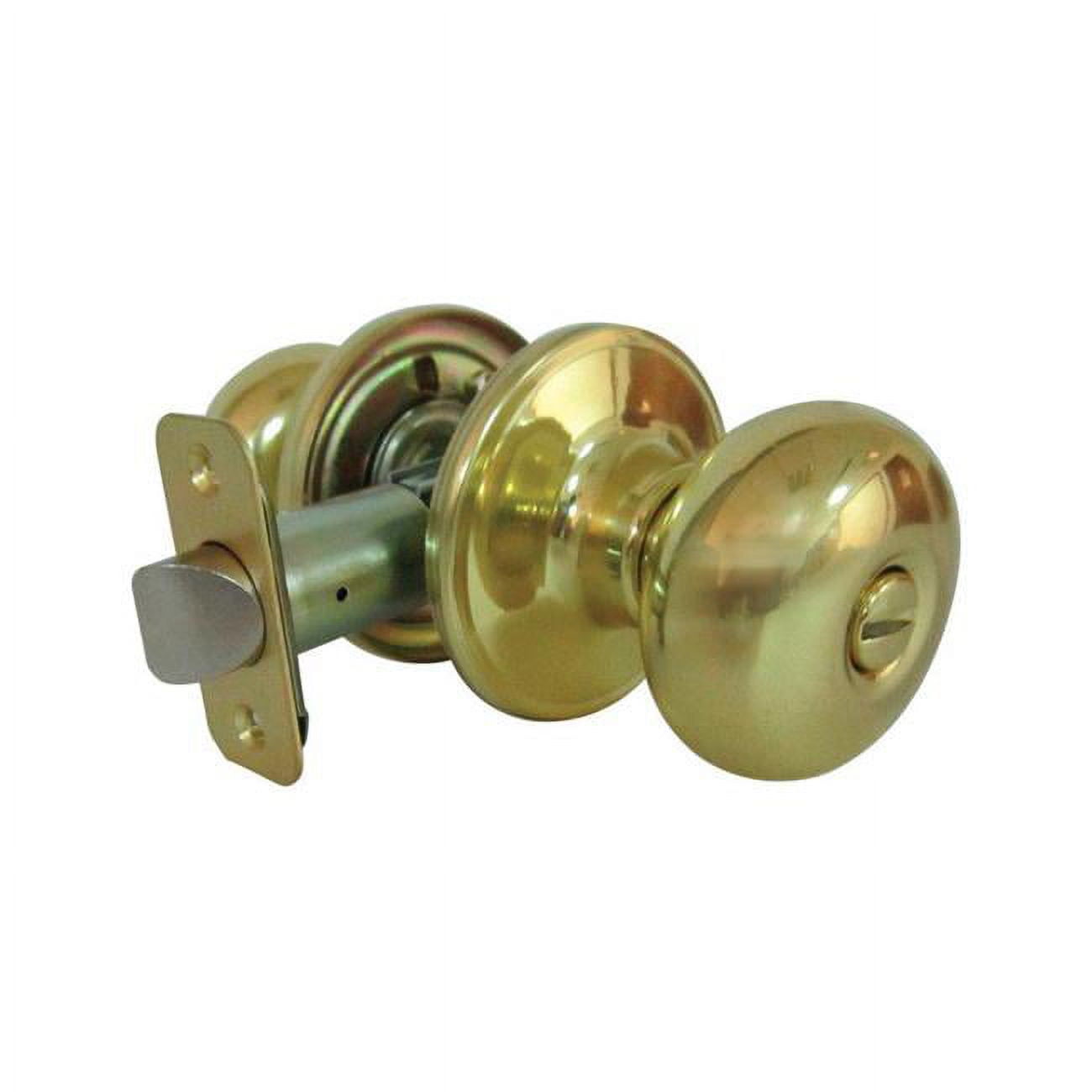 5002053 Mushroom Polished Brass Metal Privacy Knob - 3 Grade Right Handed