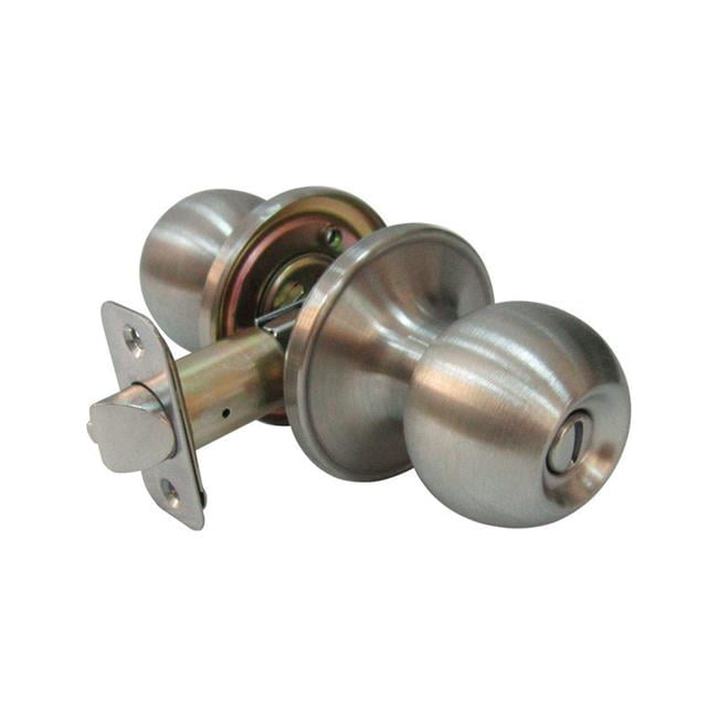 5002067 Ball Satin Stainless Steel Metal Privacy Knob - 3 Grade Right Handed